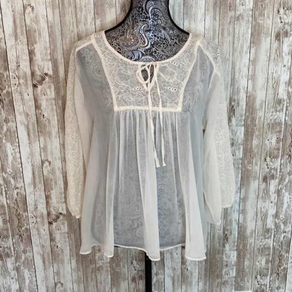 Women's Jessica Simpson BoHo Peasant Blouse size Large - Picture 1 of 7